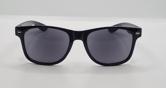 Lunettes de lecture teintées +2,5 unisexes avec étui et chiffon, verres de protection solaire gris teintés / lunettes de soleil verres gris noirs, monture noire mate / LUNETTES DE LECTURE / lunette de lecture / Aland optiek / 010823