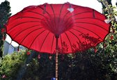 Balivie - Parasol - Balinese Regenbestendig Tweedelige Parasol - Handgemaakt - Diameter 170 cm - Rood