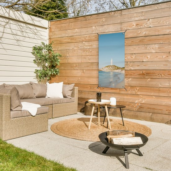Affiche de jardin Île avec phare - Décoration murale cm - Décoration murale d'extérieur - Affiche de jardin - Toile de jardin - Affiche de clôture - Tableau de jardin