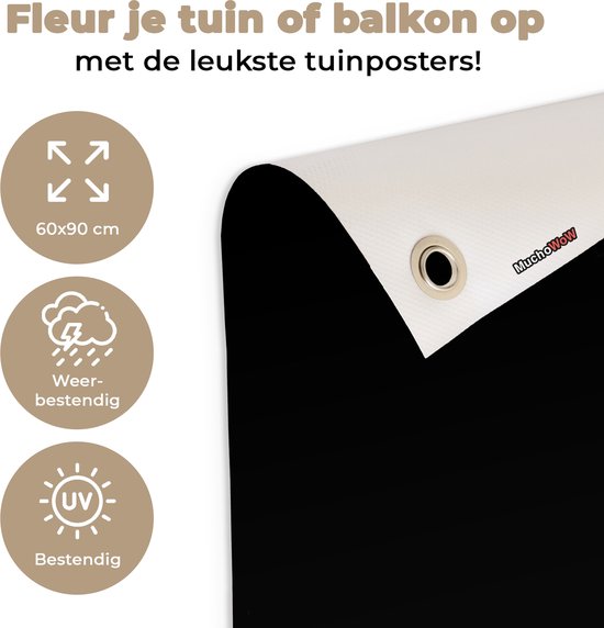 Portrait d'un cheval frison sur fond noir affiche de jardin toile en vrac 60x90 cm - Toile de jardin / Toile d'extérieur / Peintures d'extérieur (décoration de jardin)