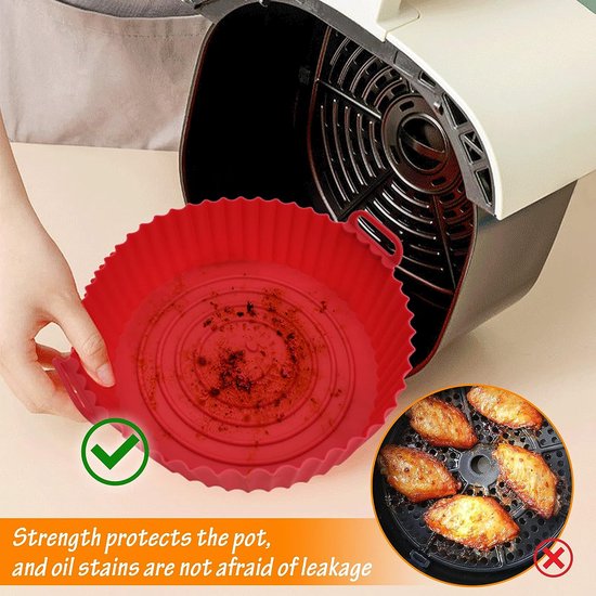 Moule Silicone Air Fryer, 2 Pièce 20cm Panier à friteuse carré