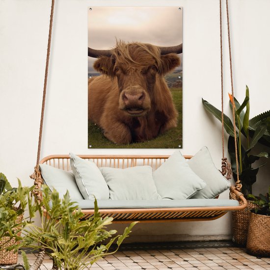Affiche de jardin - Toile de jardin - Posters de jardin extérieures - Highlander écossais - Animaux - Berg - 80x120 cm - Jardin