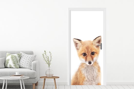 Sticker de porte Renard - Animaux - Oranje - Nature - 85x205 cm - Poster de porte