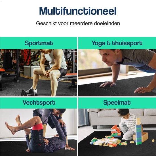 Ultrasport Puzzelmatten, Dikke Schuimvloermatten Voor Home Gym Garage Schuur En Rubbervloer Rubbermatten Gymvloerbescherming 54 Stuks 3568678040