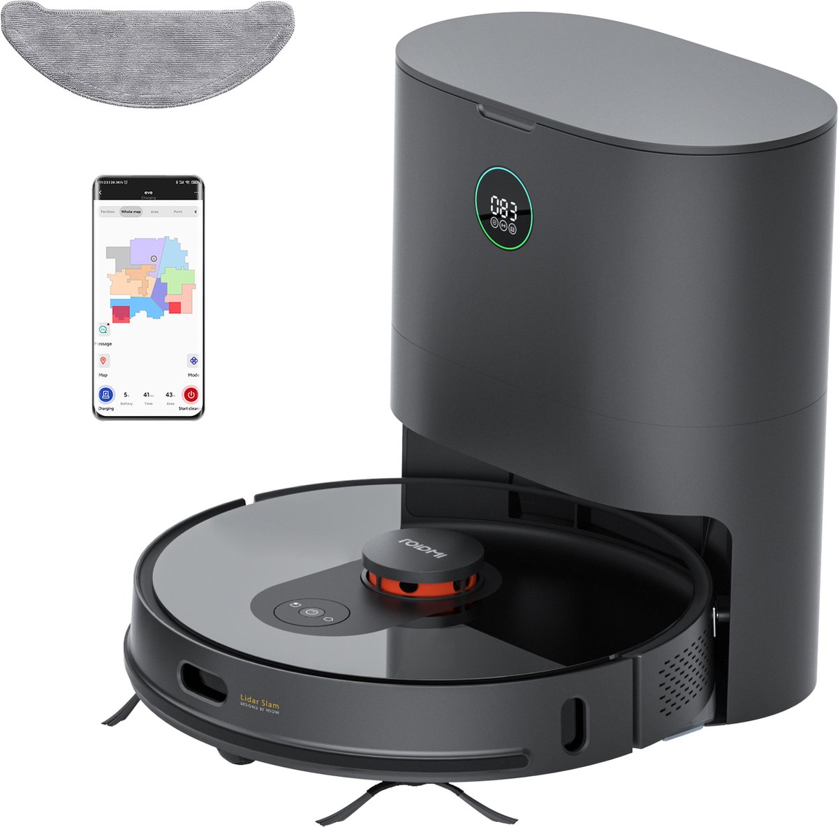 XiaomiRoidmi Eve Plus robotstofzuiger met veegfunctie, Met...