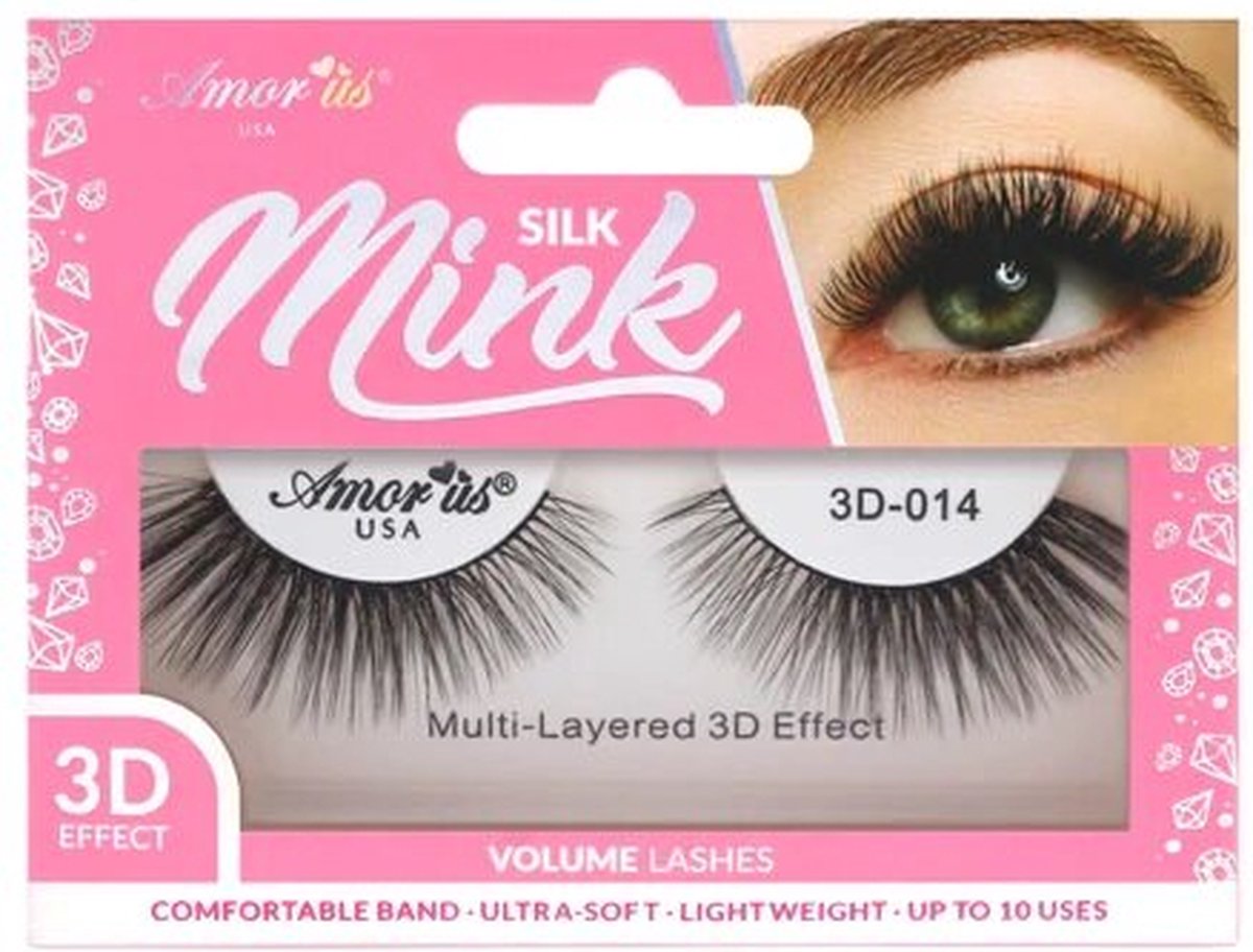 Amor Us Cosmetics - 3D - Silk Mink - VOLUME - Lashes - 3D.014 - Nepwimpers - 20mm - 10 g