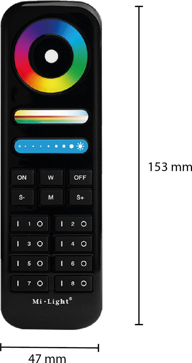 Mi-Light(MiBoxer) Afstandsbediening - FUT089-B - RGB+CCT - 8 Groepen