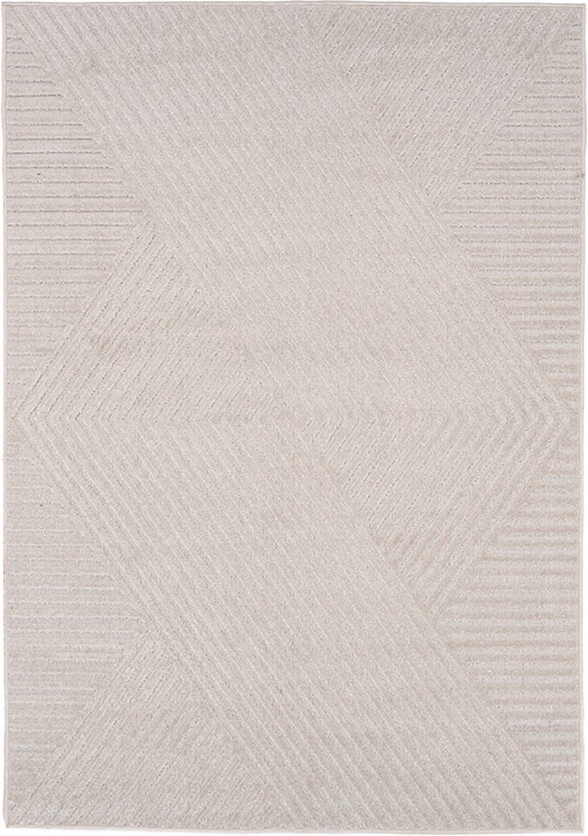 Nest living Helen Vloerkleed - Laagpolig - Rechthoekig Vloerkleed - met Geometrisch Patroon - Crème - 290 x 200 cm