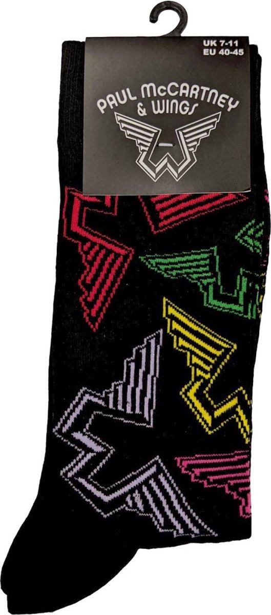 Paul McCartney - Wings Logos Sokken - EU 40-45 - Zwart