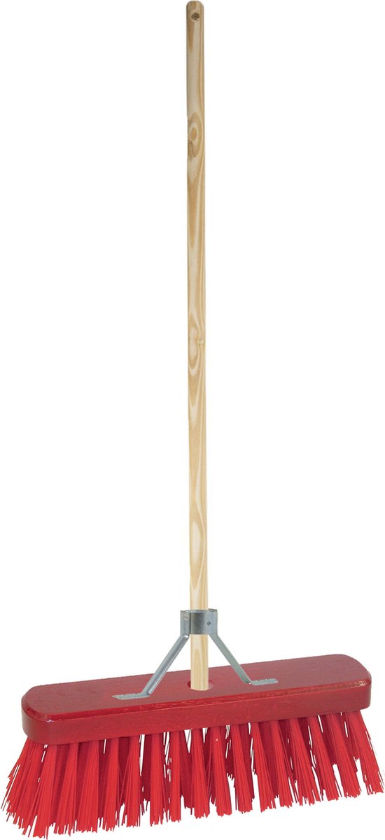 Goedkoopste Betra Buitenbezem - FSC hout - kunstvezel - rood - hard - 30 x 120 cm