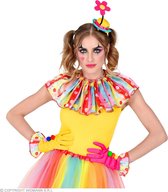 Widmann - Clown & Nar Kostuum - Set Clown Daisy - Geel, Roze - Carnavalskleding - Verkleedkleding