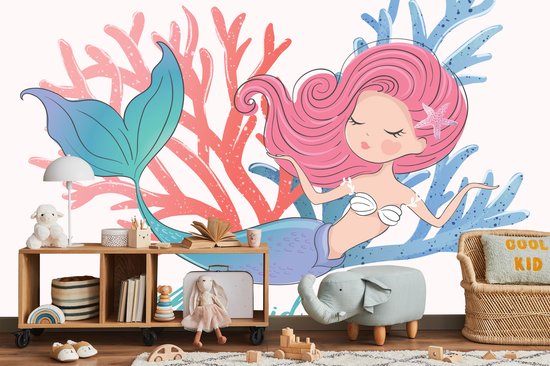 Papier peint photo Sirènes avec Plantes - Papier peint non tissé - 300 x 210 cm