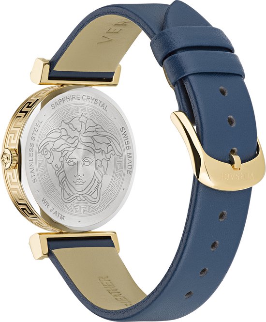 Versace Regalia VE6J00223 Horloge - Leer - Blauw - Ø 34 mm