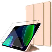 Geschikt voor Xiaomi Pad 6 Hoesje + Screenprotector – Gehard Glas Cover + Shock Proof Case – Auto Wake - Flip Cover Goud