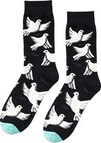 Sokken met Duiven/Vredesduif - 1 paar dames sokken maat 37-41 - Vogels/Dieren