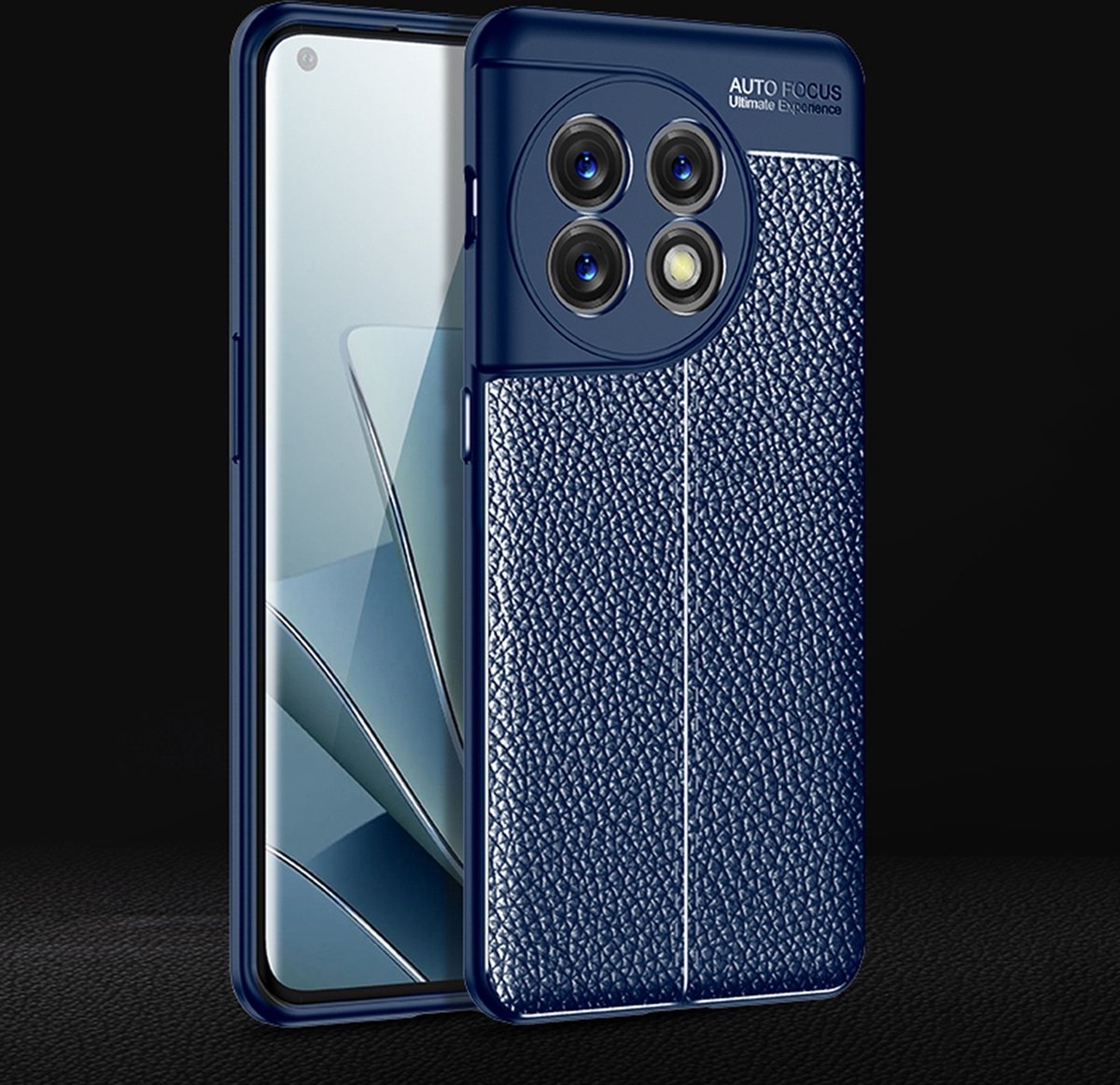Mobigear Hoesje geschikt voor OnePlus 11 Telefoonhoesje Flexibel TPU | Mobigear Luxury Backcover | 11 Case | Back Cover - Blauw