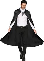 Widmann - Goochelaar Kostuum - Lange Zwarte Cape Goochelaar 136 Centimeter - Zwart - Halloween - Verkleedkleding