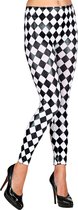 Widmann - Harlequin Kostuum - Harlekijn Legging Zwart Witte Ruit - - Small / Medium - Carnavalskleding - Verkleedkleding