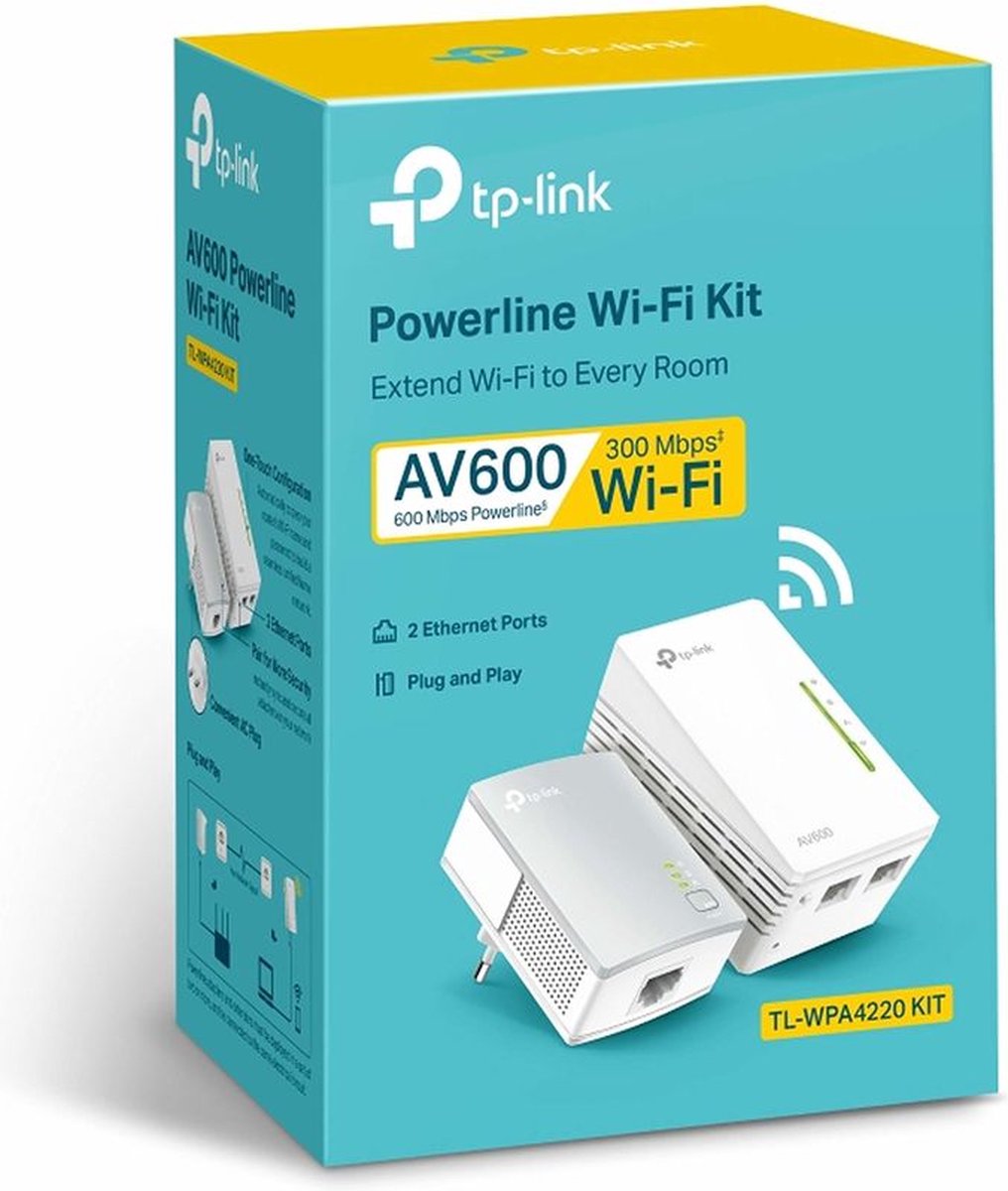 TP-Link CPL WiFi 300 Mbps + CPL 600 Mbps avec Ports Ethernet et prise  intégrée, Kit de 2