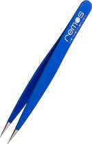 splinterpincet - roestvrij staal [INOX] roestvrij 9,5 cm - fijne punt blauw
