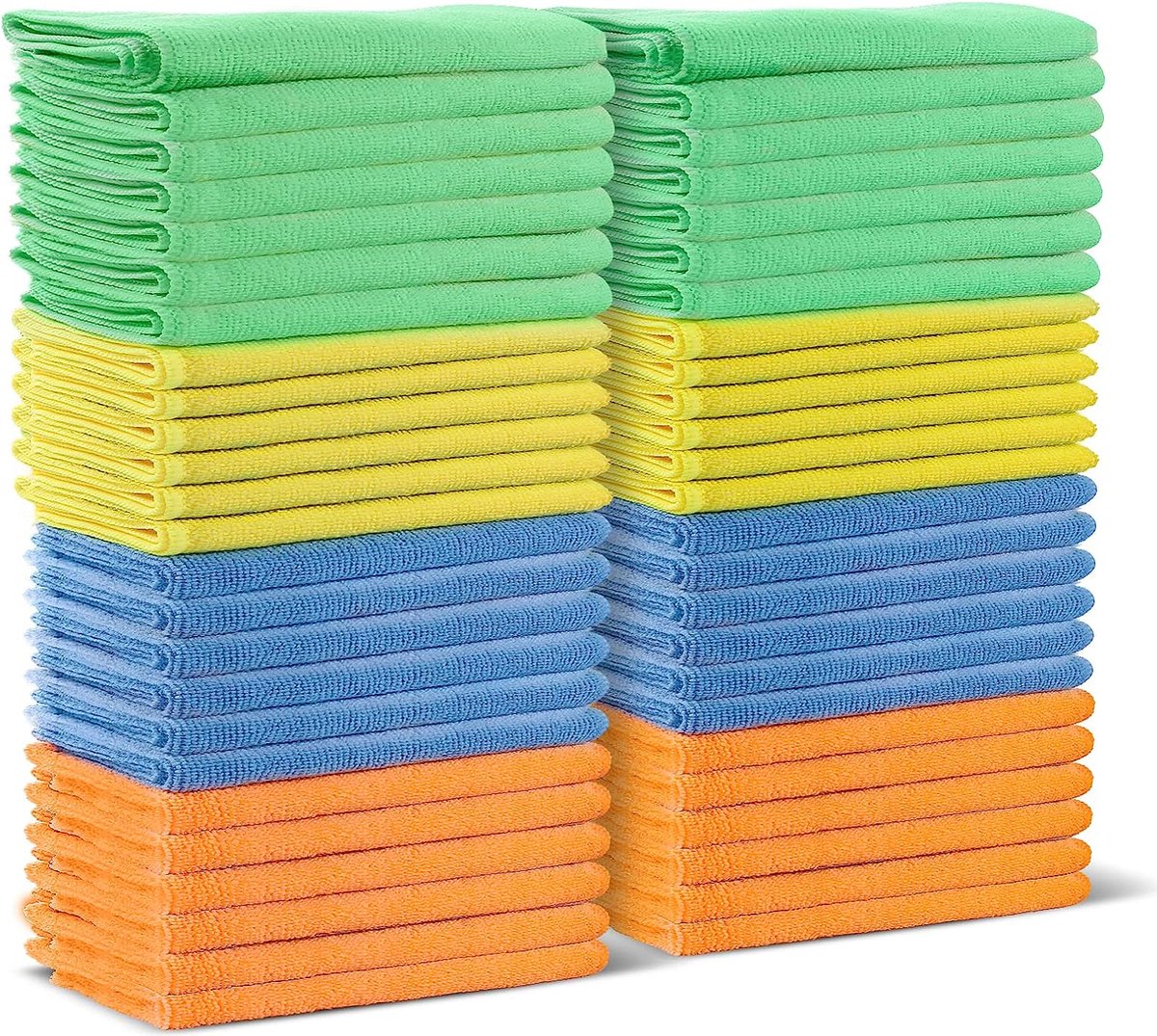 Goedkoopste 48 Stuks Set Microvezeldoeken 40 x 30 cm - Reinigingsdoeken Theedoeken - Multifunctionele Poetsdoeken voor Auto Huishouden Keuken Glas