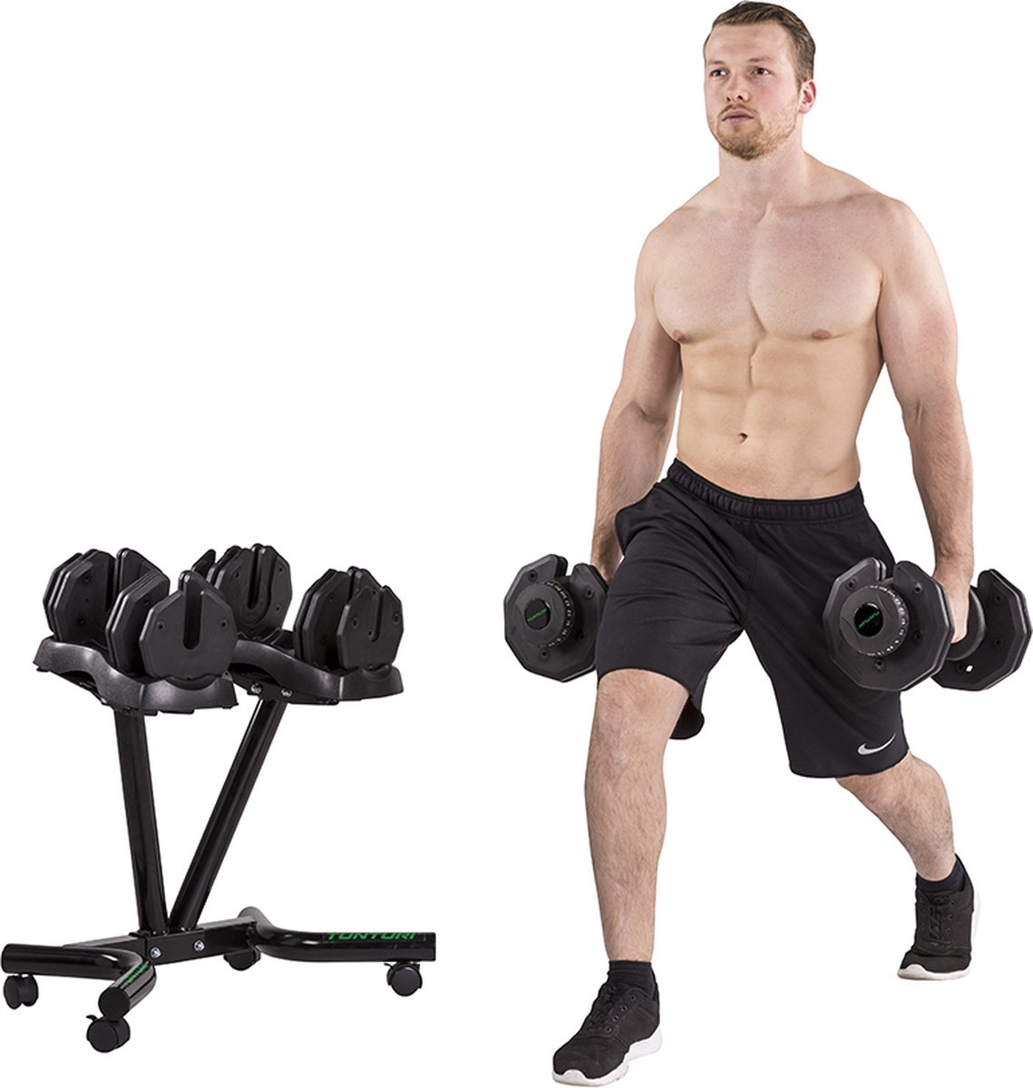Tunturi Selector Dumbbell - Standaard - Halterhouder - incl. gratis fitness app – foto 3