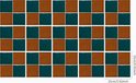 Un motif de carreaux carrés verts et marron de 15x15 cm.