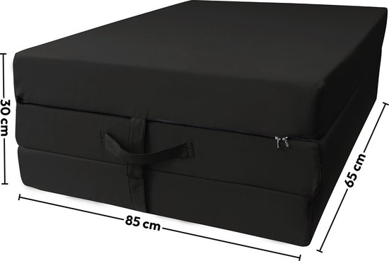 b'Opvouwbaar matras Wicotex Antraciet 195x85x10cm | Vouwmatras | Logeermatras'