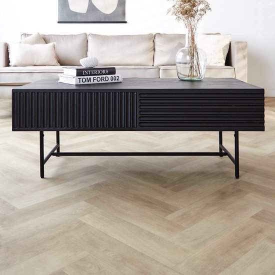 Salontafel James - zwart - 90x60x37 cm | Leen Bakker Salontafel James - zwart - 90x60x37 cm | Leen Bakker
