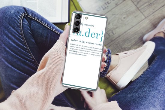 Telefoonhoesje Geschikt voor Samsung Galaxy S21 hoesje - Quotes - Vader definitie - Spreuken - Woordenboek - Siliconen Telefoonhoesje Telefoonhoesje