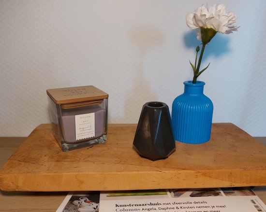 Vases à Fleurs - Set de 2 - Petits Vases à Fleurs - Blauw/ Zwart - Vases à Fleurs Décoratifs - Acryl