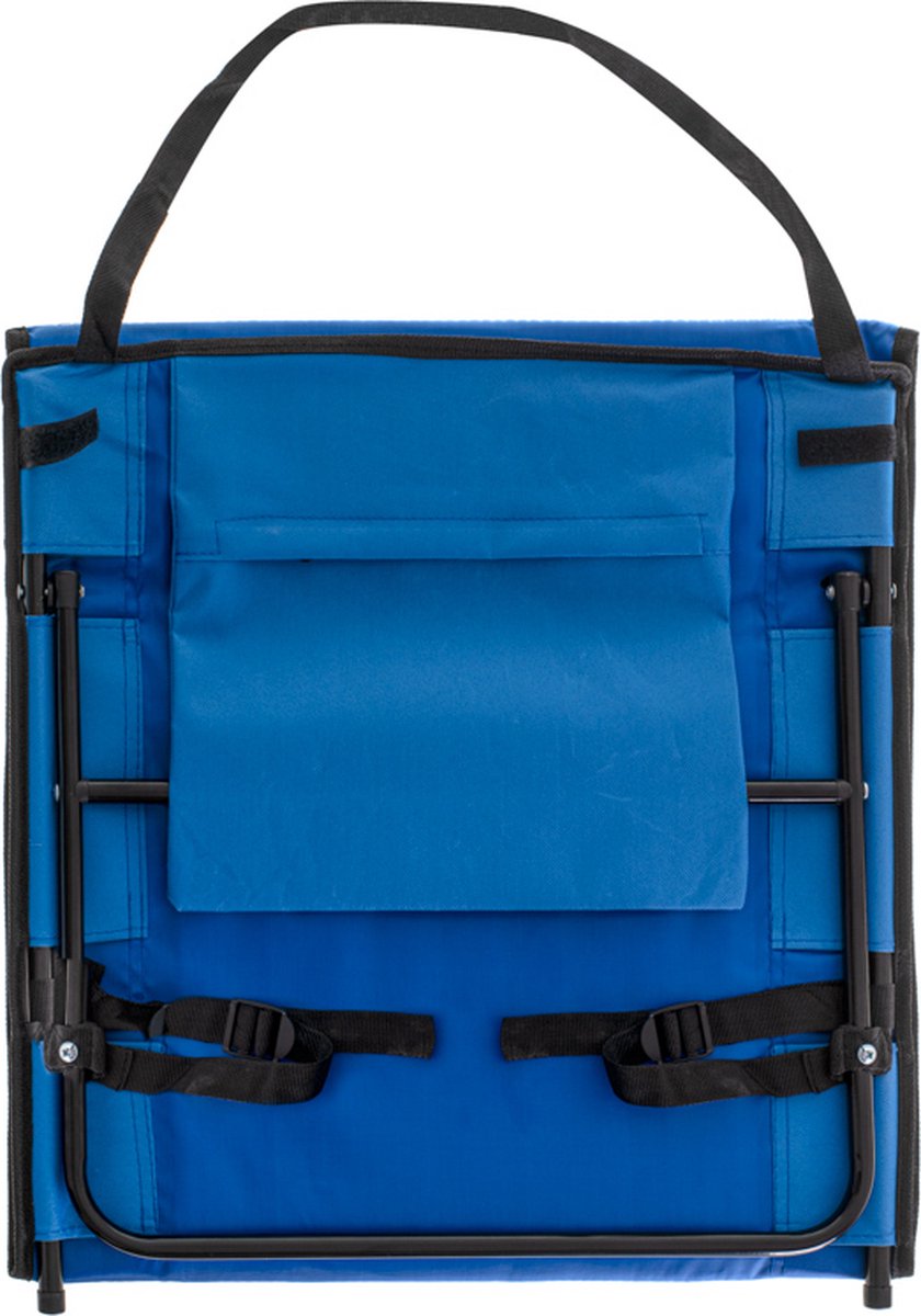 Strandmat met Rugleuning en Opbergvak Ligbed - Strandstoel - Opvouwbaar - Inklapbaar - Draagbaar - Tas - Blauw — cadeau in Sport & Outdoor - foto 4