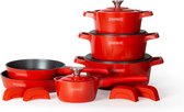 Ensemble de casseroles 14 pièces Royalty Line - 4 Poignées amovibles - Rouge