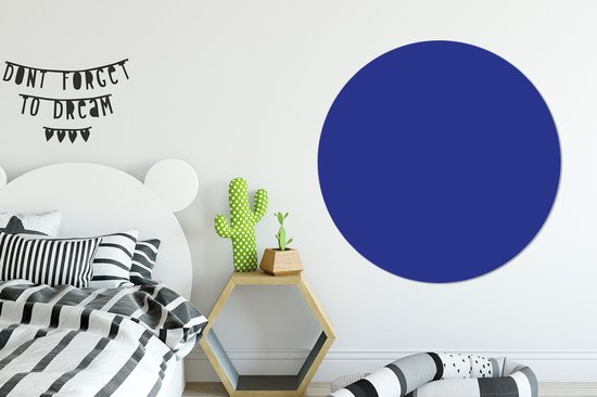 WallCircle - Stickers muraux - Cercle Papier Peint - Blauw - Couleur Unie -  Bleu Foncé... | bol