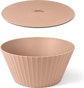 Kunststof salade / serveerschaal met deksel Large - Nettuno - ∅ 25 x H 12 cm - Koraal roze