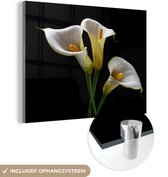 MuchoWow® Glasschilderij 40x30 cm - Schilderij acrylglas - Planten - Bloemen - Wit - Natuur - Botanisch - Foto op glas - Schilderijen