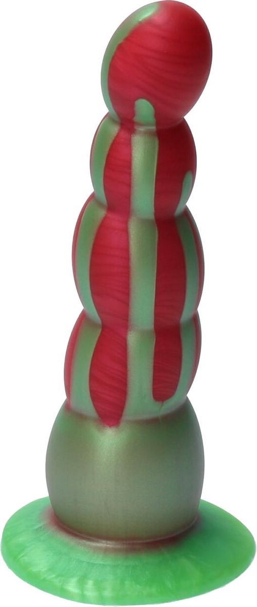 Goedkoopste Ylva & Dite - Circe - Siliconen Anale / Vaginale dildo - Made in Holland - Perzik Rood Metallic / Appel Groen Metallic
