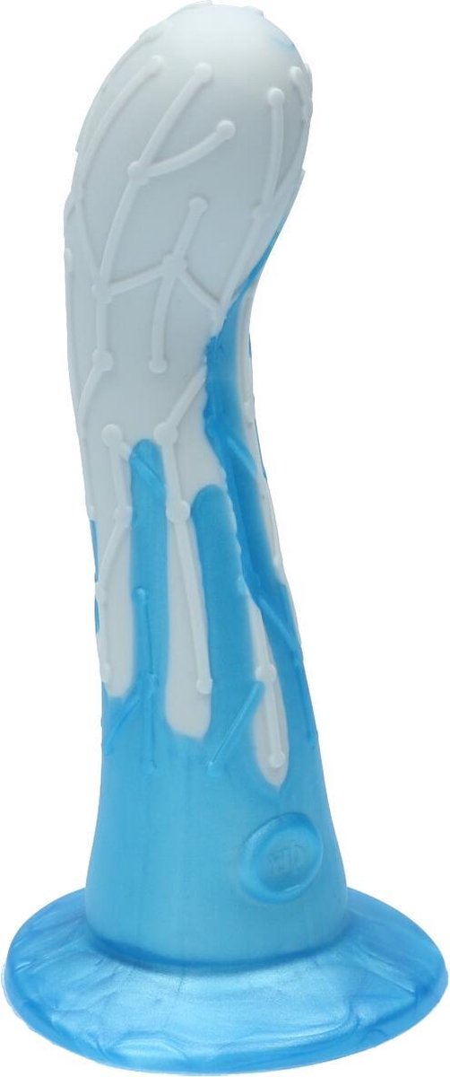 Goedkoopste Ylva & Dite - Cryptodite - Siliconen G-spot / Anale dildo - Made in Holland - Pastel Grijs / Blauw Metallic