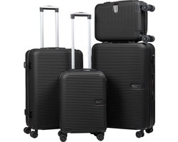 Lucceti Koffersets - kofferset 4-delig met wielen - Meedere Koffers ook geschikt als kofferset 3 delig - Trolley - Milaan - Zwart