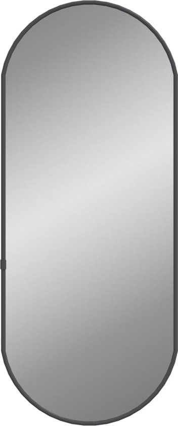 vidaXL - Wandspiegel - 60x25 - cm - ovaal - zwart