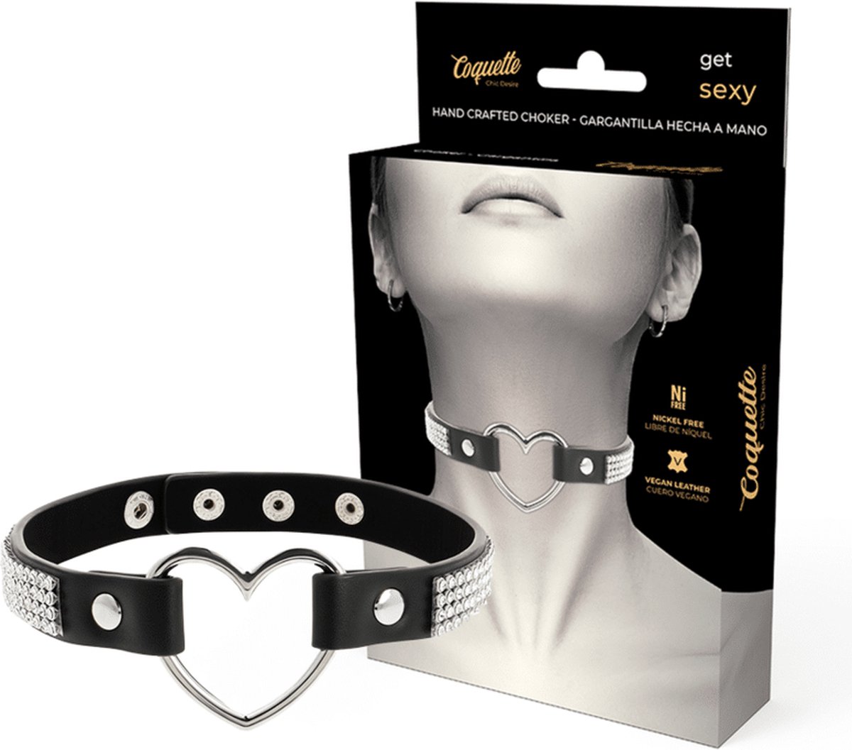 COQUETTE ACCESSORIES | Coquette Hand Crafted Choker Vegan Leather - Heart