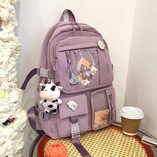Rugzak met hanger en accessoires leuke boekentas mooie rugzak