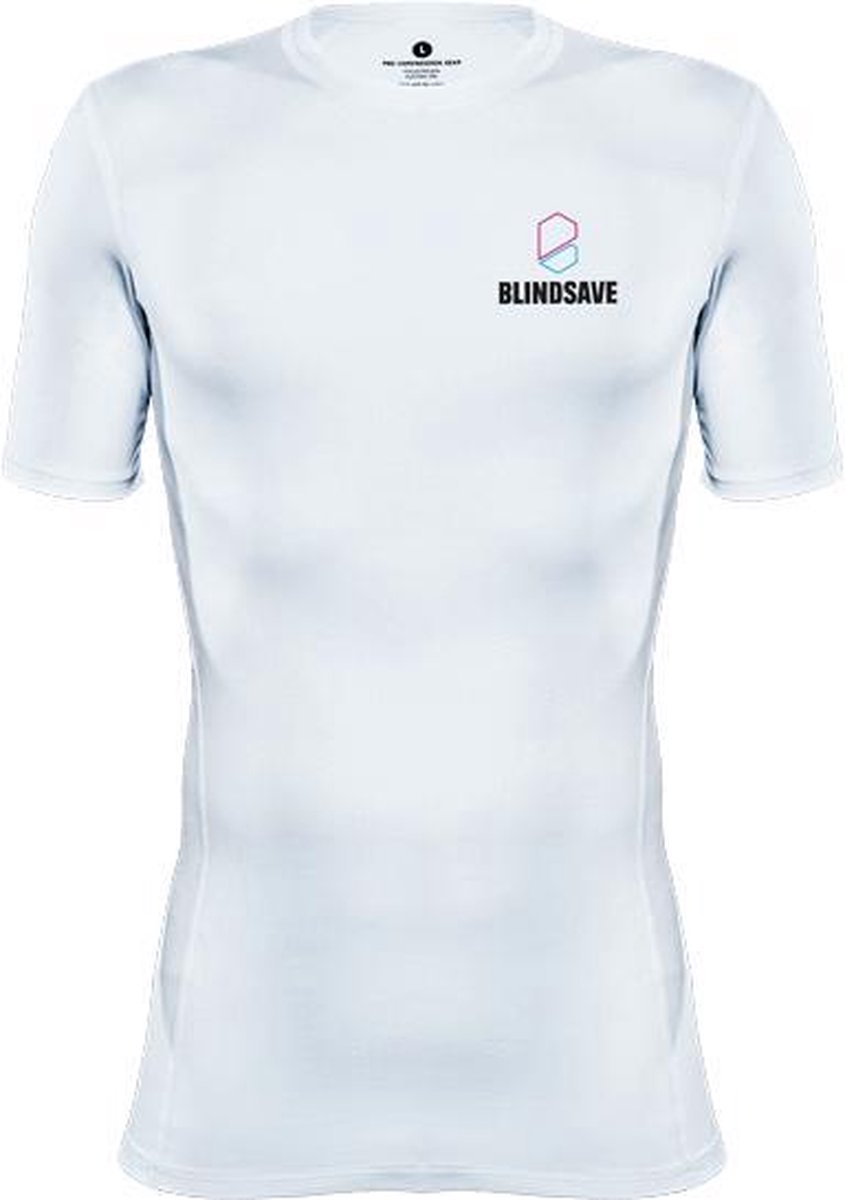 BLINDSAVE Compressie Shirt Wit - Korte mouwen - XS