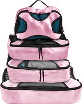 Packing Cubes - Koffer Organizer Set - 4 Delige Set - Voor Koffer en Backpack - Roze