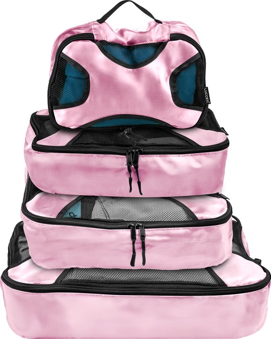 Packing Cubes - Koffer Organizer Set - 4 Delige Set - Voor Koffer en Backpack - Roze