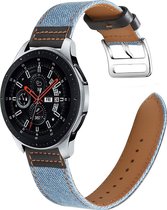 Mobigear Denim - Fermoir à boucle pour bracelet de montre intelligente en Cuir véritable - 22 mm - Blauw