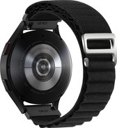 Mobigear Nylon Watch bandje geschikt voor Smartwatch Bandje Gespsluiting | Mobigear Alpine - Universeel 20 mm aansluiting - Zwart
