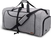 Sac de voyage, grand sac week-end pliable, sac de sport étanche avec joli compartiment pour homme et femme, gris, 100L