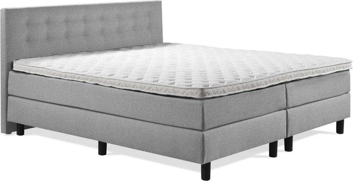 Boxspring Luxe 140x220 Knopen Grijs