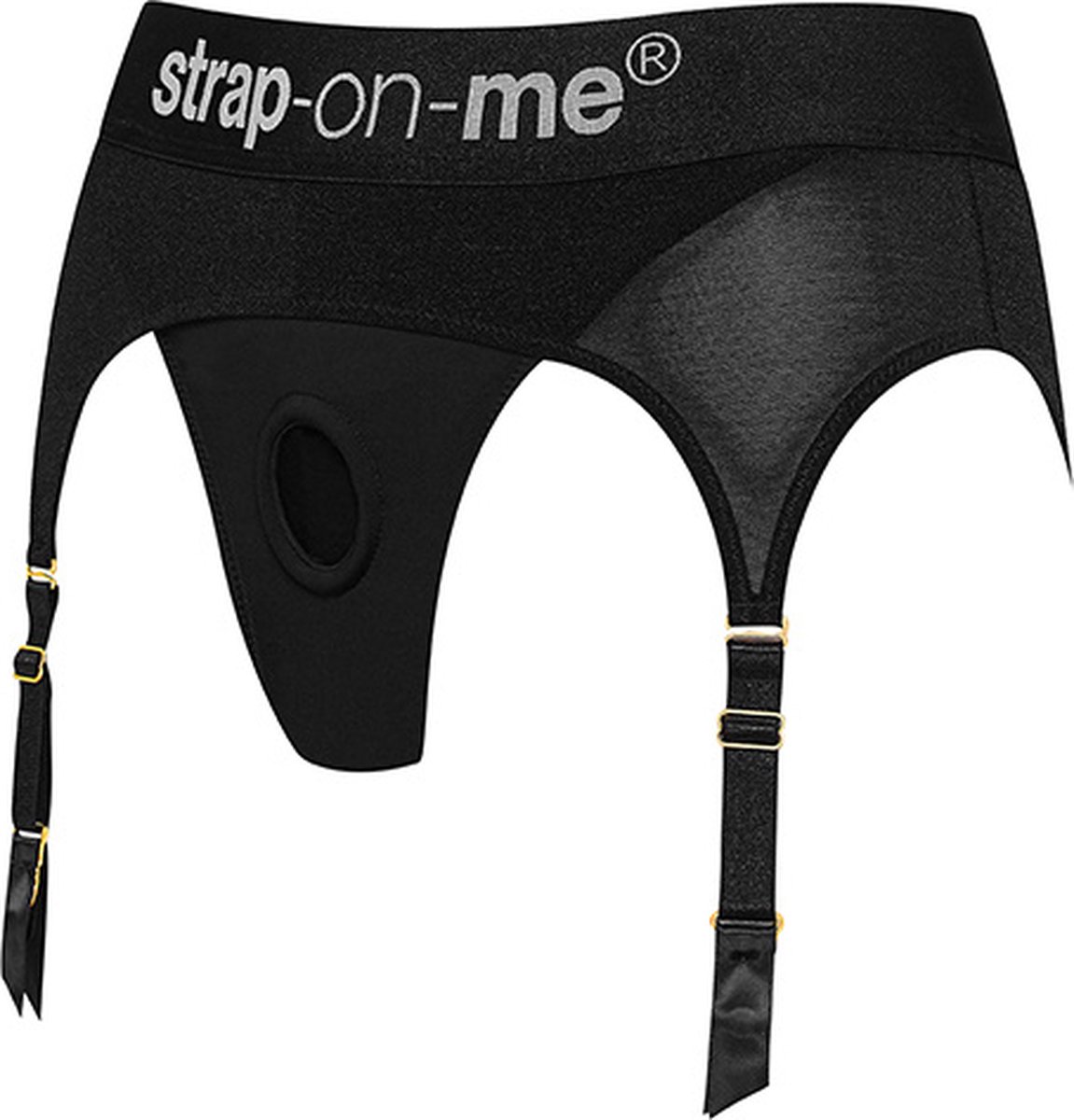 Goedkoopste Strap-On-Me - Strapon Harnas Lingerie - Rebel - Zwart - Maat 2XL